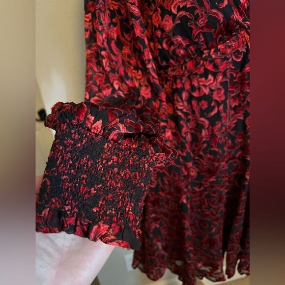 NWOT ALICE + Olivia Briar Floral Blouson Long Sleeve Silk Blend Dress SIZE 2 - Picture 5 of 16